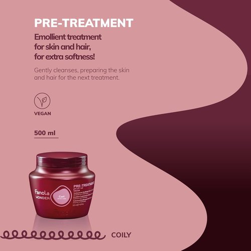 Fanola Wonder Curl Pre Shampoo Scalp Treatment - Nourishing Emollient Mask for Natural Hair (500 ml)