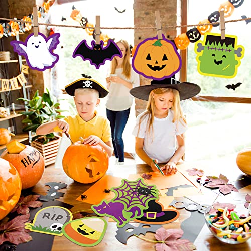 Halloween Classroom Cutouts 45 Pieces - Pumpkins, Ghosts & Spiders Decorations