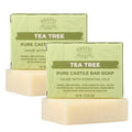 Adams Handmade Soap Tea Tree Pure Castile Bar Soap – 4.5 oz | Vegan, Cold Process, Essential Oils, 84% Organic, Fair Trade, No Additives, USA Made
