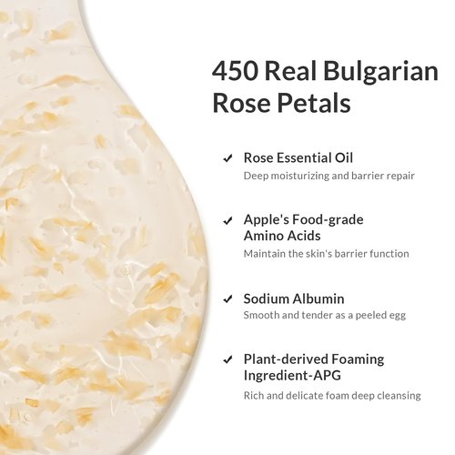Kustie Rose Body Wash - Moisturizing Floral Cleanser with Rose Water & Hyaluronic Acid | 16.9 fl oz