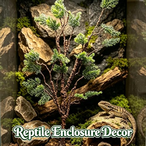 Artificial Pine Tree Branch for Reptile Enclosures - Flexible 39in Cedar Stems