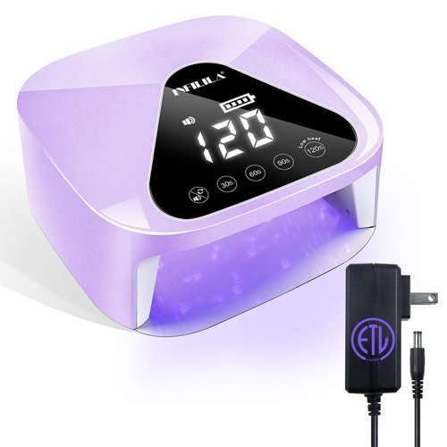 NXJ INFILILA Professional Cordless Nail Lamp, 54W Fast & Even Curing UV/LED Light for All Gel Polishes - Rechargeable, with Auto Sensor & 4 Timers, Ideal for Mobile Nail Techs and Home Salon Use