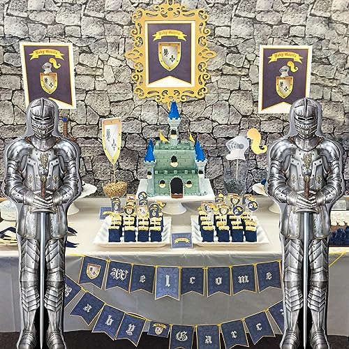 Medieval Knight Balloons Set - Foil Castle & Dragon Party Decorations for Halloween