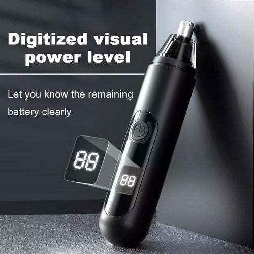 Cqxfsgr Ear and Nose Hair Trimmer Clipper for Men Women, USB Rechargeable Professional Painless Eyebrow & Facial & Ear & Nose Hair Trimmer, LED Display Dual Edge Blades for Easy Cleansing