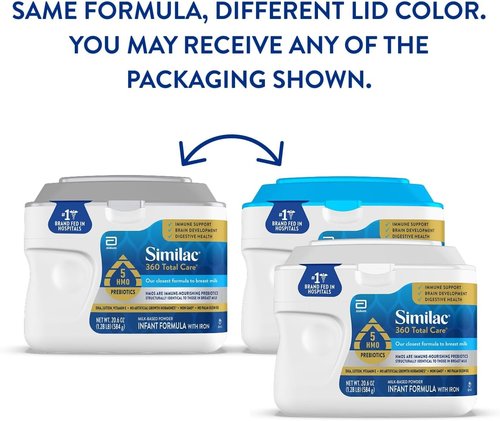 Similac 360 Total Care Infant Formula - Closest to Breast Milk with 5 HMO Prebiotics | 20.6 oz Tub