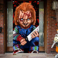 Horror Door Cover Banner Halloween Party Decorations 3x5.9Ft Large Photo Backdrop