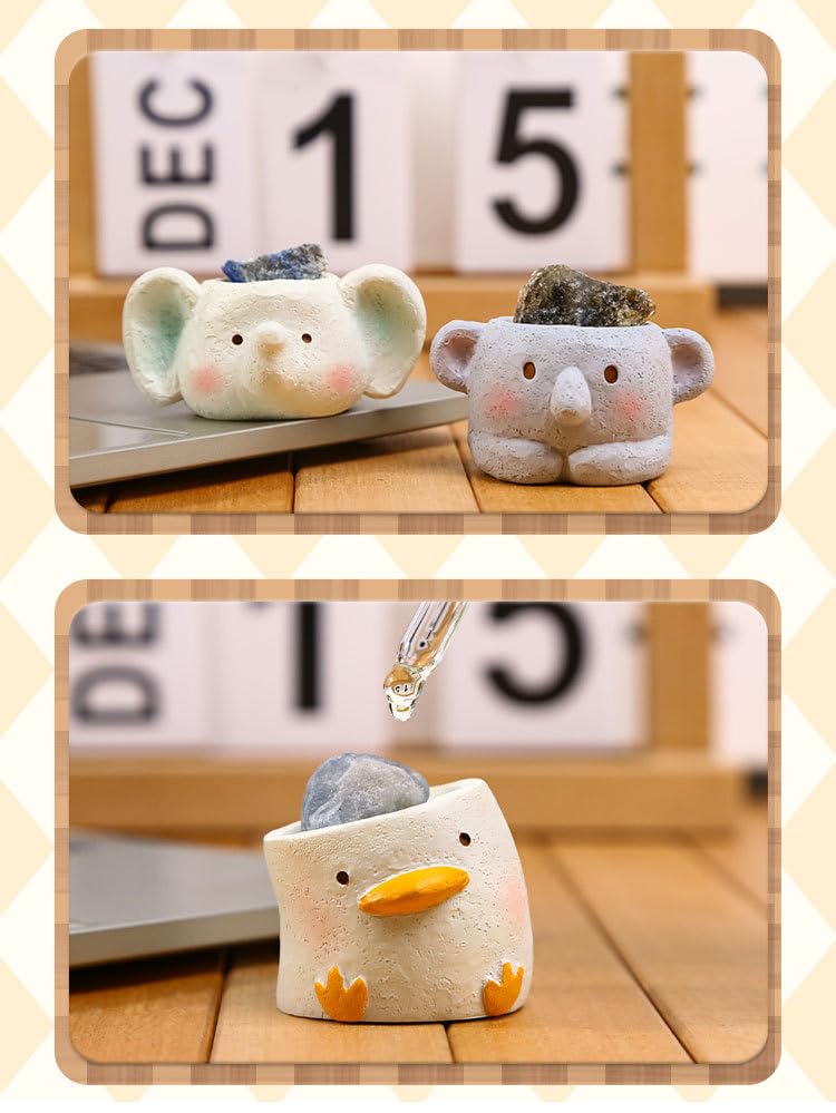 Crystal Friends Surprise Box Figures Set - Animal Cup with Crystals, Diffuser, Random Design, Whole Collection (6 Boxes)
