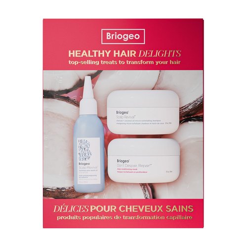 Briogeo Healthy Hair Delights Holiday Kit - Scalp & Hair Repair Gift Set | Vegan Deep Conditioning Mask & Scrub