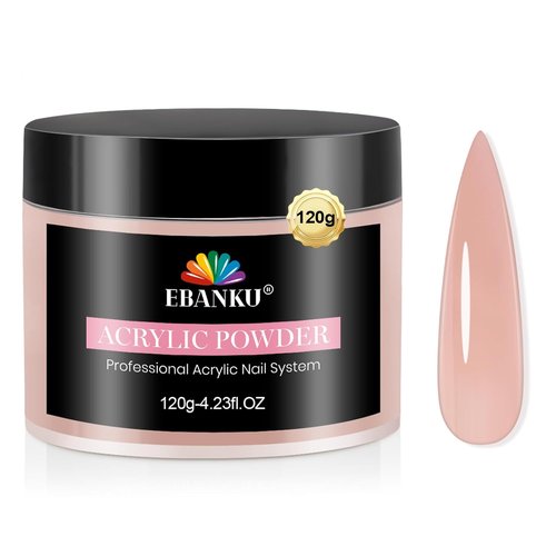 EBANKU Acrylic Nail Powder - Rosy Colors, 120g | Professional Long-Lasting Formula, No Lamp Needed