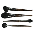 Anshute Natural Goat Hair Makeup Brushes Set of 4, Face Brushes, Professional Natural Hair Cosmetic Brushes, Beech Wood Handle. Super Soft Bristles, Variety of Brushes.