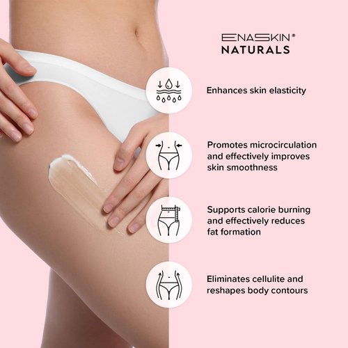 Enaskin Naturals Hibiscus and Honey Firming Cream - Skin Tightening Belly Cream for Loose Skin, Cellulite & Stretch Marks - Anti Aging Body Moisturizer for Stomach, Thighs & Butt - 3.38 Fl Oz