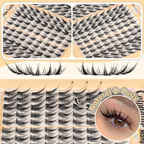 Fox Eye Lash Clusters 180 Pcs C Curl D-Doll Round Spiky Eyelash Extensions