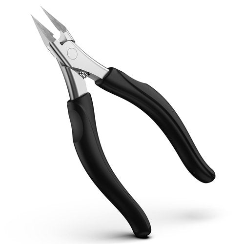 BALUCA Professional Straight Edge Toenail Clippers for Thick Nails & Ingrown Toenails - Heavy Duty Long Handle Nail Clippers for Seniors and Adults with Precision Design for Pain-Free Grooming,Black