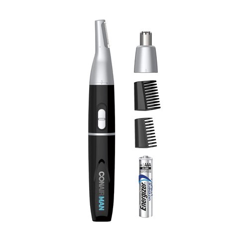 ConairMAN All-in-One Personal Trimmer - 4-Piece Men's Grooming Kit for Nose, Ear & Eyebrows