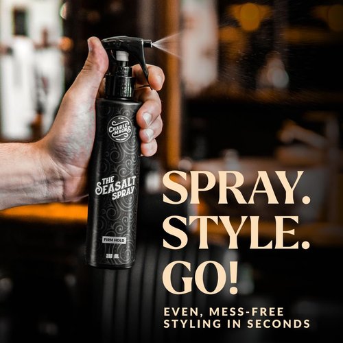 Charlemagne Sea Salt Spray for Men - Firm Hold & Texture | 6.76 fl oz - Mediterranean Breeze Finish