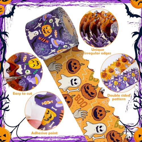 Halloween Bulletin Board Border Spooky Pumpkin Ghost 72ft - Black+Orange