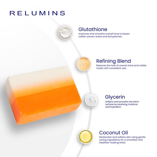 Relumins Glutathione Soap Bars – Deep Cleansing & Hydrating Soap for Smooth, Refreshed Skin – Gentle Exfoliating Formula for Face & Body – 5 x 150g Bars