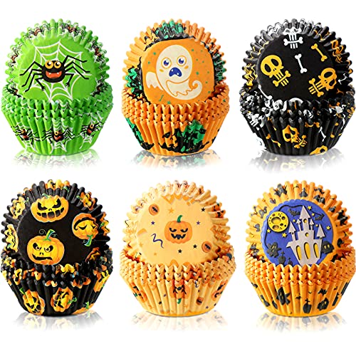 Patelai Halloween Cupcake Liners Set - 600 Count, 6 Styles, Attractive Design