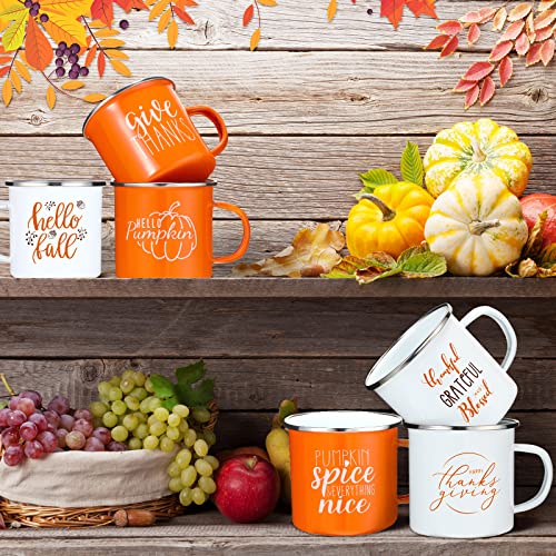 24 Pack Fall Coffee Mugs 12 oz Enamel Pumpkin Spice Camping Cups - Hello Fall