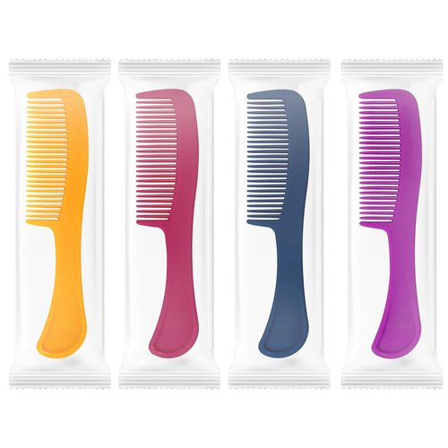 Combs Bulk Individually Wrapped Pocket Travel Hair Combs for Women, Men and Kids, Bulk Comb for Homeless Hotel Shelter Home Charity(purple, raspberry, yellow, blue, Pack of 250)