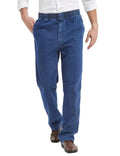 IDEALSANXUN Elastic Waist Jeans for Men Casual Loose Fit Pull On Jeans Denim Pants(Light Blue, 48x30)
