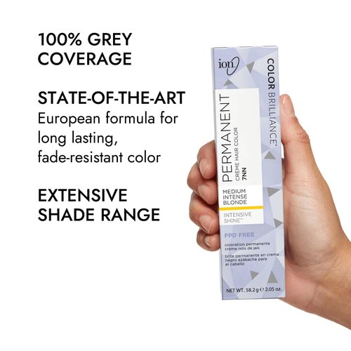 Ion Medium Intense Blonde Hair Color - 100% Gray Coverage, Vegan & Cruelty-Free, 2.05 Oz