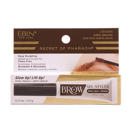 Secret of Pharaoh Brow Gel Styler - Dark Brown, Water-Resistant Eyebrow Gel for Natural Lifted Look