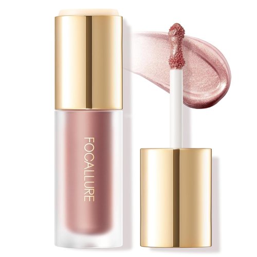FOCALLURE Shimmer Liquid Highlighter - Smooth Cream Formula for Natural Glow | Long-Lasting Illuminator in Vibrations