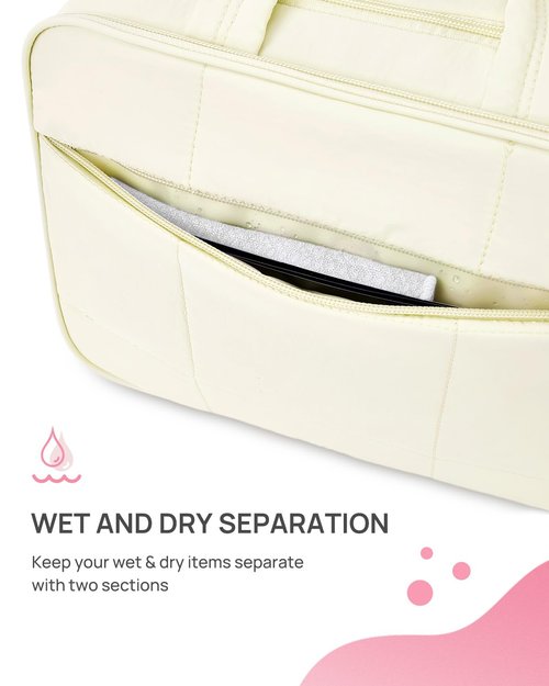 Telena Travel Toiletry Bag with Jewelry Organizer for Women, Puffy Hanging Makeup Bag Lightweight Cosmetic Bag Organizer for Travel Essentials