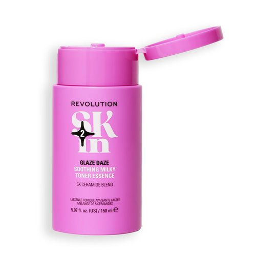 Revolution Skin, Glaze Daze Ceramide Soothing Milky Toner Essence, Facial Toner with Ceremides, Soothes & Calms Skin, Vegan & Cruelty-Free, 11.69 fl oz