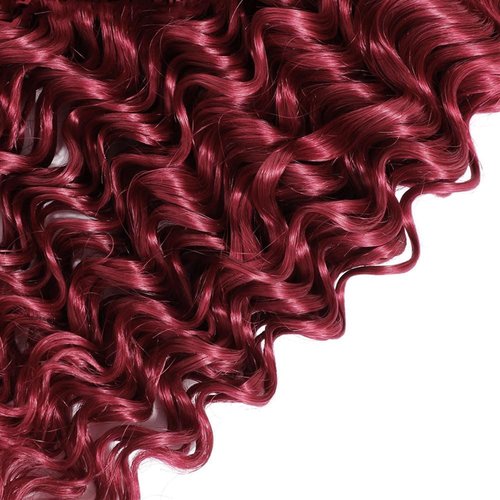 Niciitysi Color 99j Human Hair Wine Red Deep Wave Bundles 10 12 14 inch Double Weft Brazilian Hair Extensions Soft and Silky Burgundy Deep Curly Weave Bundles for Women
