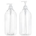 Yebeauty Pump Bottle Dispenser, 67oz 2000ml Refillable Shampoo Pump Bottles Empty Plastic Shower Soap Dispenser Large Liquid Containers for Conditioner Body Wash, Bathroom Kitchen, 2 Pack Clear
