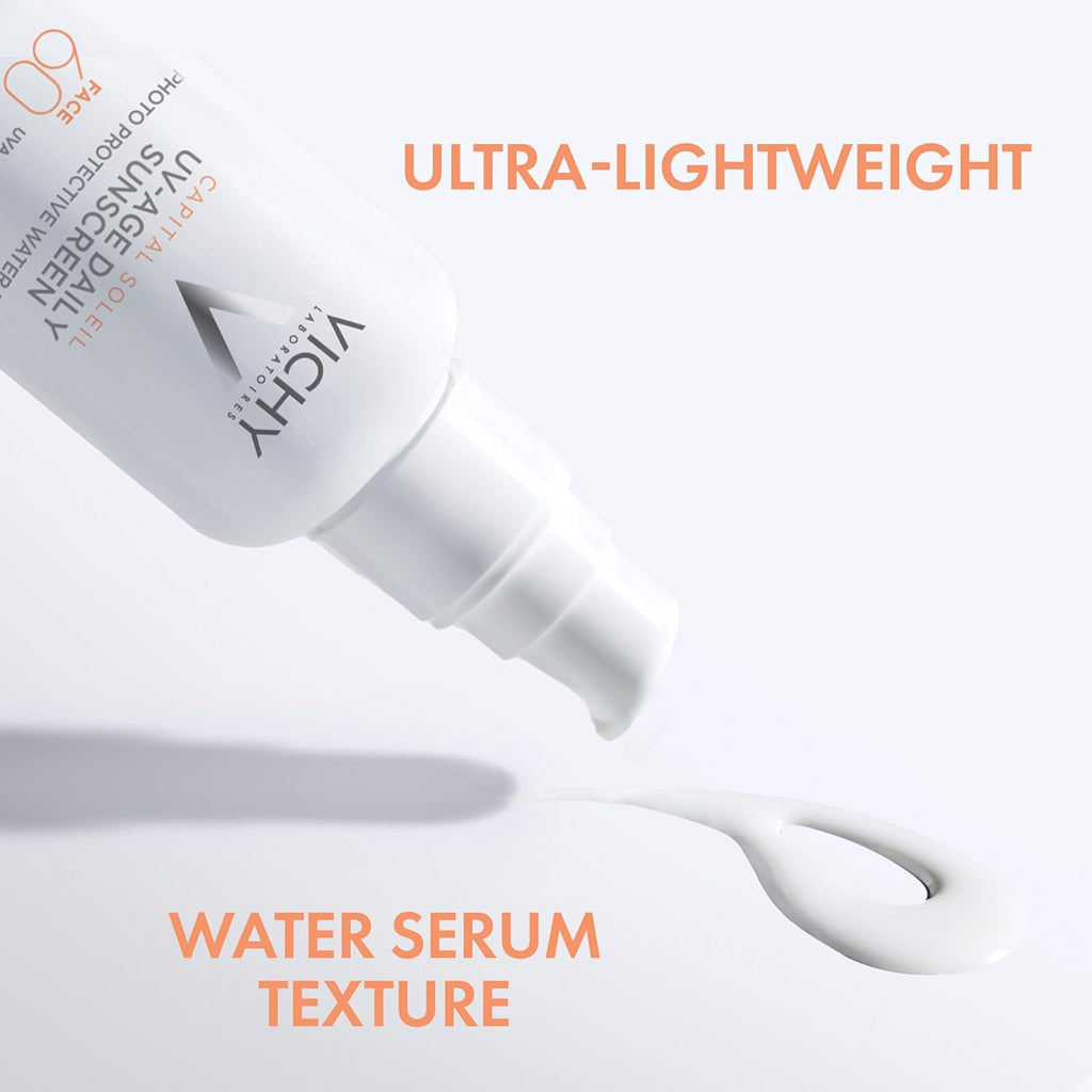 Vichy Capital Soleil UV-Age Daily SPF 60 - Anti-Aging Sunscreen with Hyaluronic Acid & Vitamin C | Broad Spectrum Protection