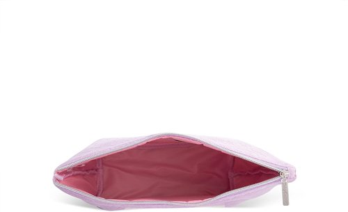 Juicy Couture Makeup Bag - Lavender Purple Cosmetics Organizer with Zip Top Wedge Design