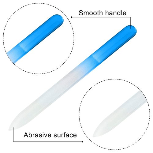 Mudder 6 Pack Glass Nail Files with Case for Natural Nails Crystal Double Sided Fingernail Files for Women Gentle Manicure Care Birthday Gifts Stocking Stuffers(Dark Colors)