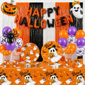 215PCS Halloween Party Decorations & Tableware Set - Ghost & Pumpkin Theme