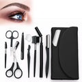 Senbos 8-in-1 Eyebrow Grooming Kit – Professional Eyebrow Trimmer, Scissors, Tweezers, Brush & Dermaplaning Tool – Precision Brow Shaping Kit for Men & Women – Includes Leather Travel Case