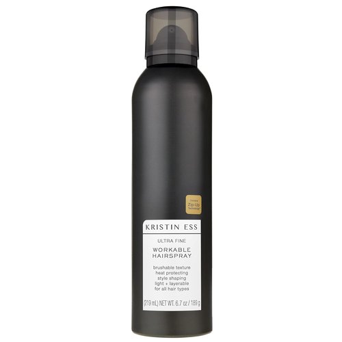Kristin Ess Ultra Fine Hairspray - Lightweight Heat Protectant & Volumizing Anti-Frizz Spray | Color Safe, Brushable Finish