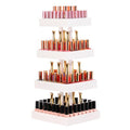Homde Nail Polish Display Stand and Storage: 360 Degree Rotating Bamboo Rack Organizer, 4 Tier Makeup Holder for Fast Access on Countertop or Vanity for Girls & Women,White