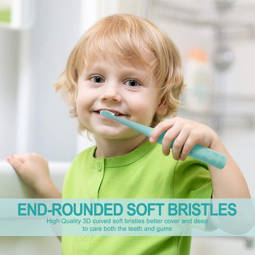 Vekkia Dragon Lord Kids Electric Toothbrush Replacement Heads, Soft 3D Curved Bristles, Blue, 10-Pack