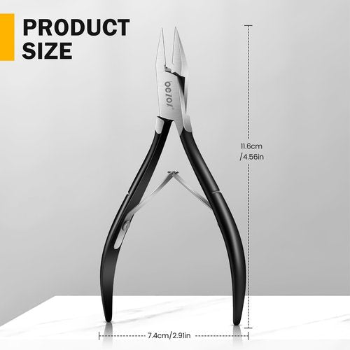 BEZOX Straight Blade Toenail Clippers - Wide Open Pointed Jaw Toe Nail Clippers for Seniors Thick Toenails, Precision Grooming Toenail Scissors for Ingrown Nails - Black