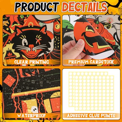 50Pcs Halloween Cardboard Cutouts Set for Party Decor, Home & Classroom