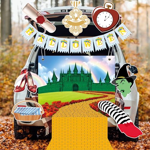 Wizard Halloween Car Decorations Kit for SUV - Trunk or Treat Theme with Backdrop & Accessories - The Wizard Variation