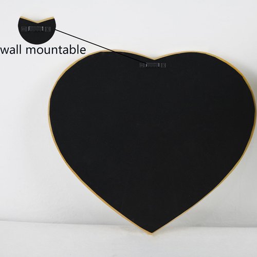 LuHeToz Heart Shaped Mirror Heart Shape Mirror for Home Decor Valentine Decorations 12.6x11inch Gold