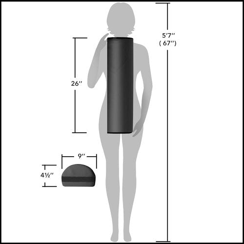Saloniture Jumbo Half Round Massage Table Bolster - Under-Knee Pillow Pad, 26 x 9 x 4.5 Inch, Black