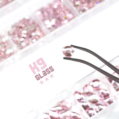 qiipii 3080Pcs Pink Nail Rhinestones 120 Multi Shapes Flatback Rhinestones Big Gems +2960 Light Pink Round Beads K9 Glass Stones Diamonds jewels Crystals for Nails Faces Eyes Makeup Clothes Crafts DIY