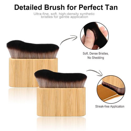 Skiennix 2-in-1 Tanning Mitts - Self Tanner Applicator & Brush Kit for Face & Body | Perfect for Lotion & Spray Tan