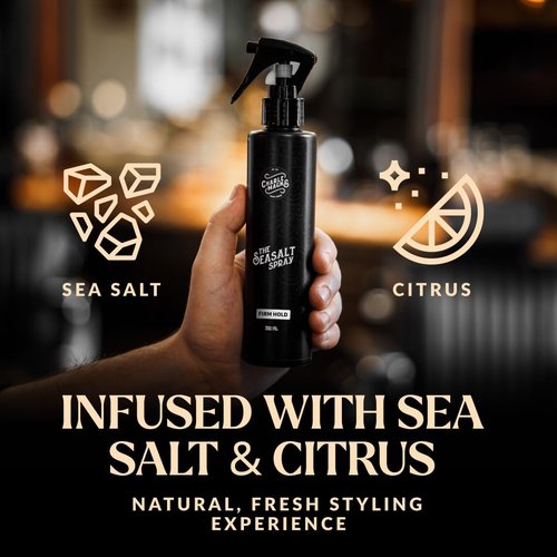 Charlemagne Sea Salt Spray for Men - 6.76 Fl Oz, Pack of 2 - Matte Finish Texturizing Hair Spray - Beach Waves & Hair Volume - Heat Protection