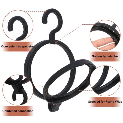 KUKLIPJIM 20-Pack Wig Hanger & Storage Solution, Versatile Stand for Multiple Wig Organization & Display - Portable Wig Holder