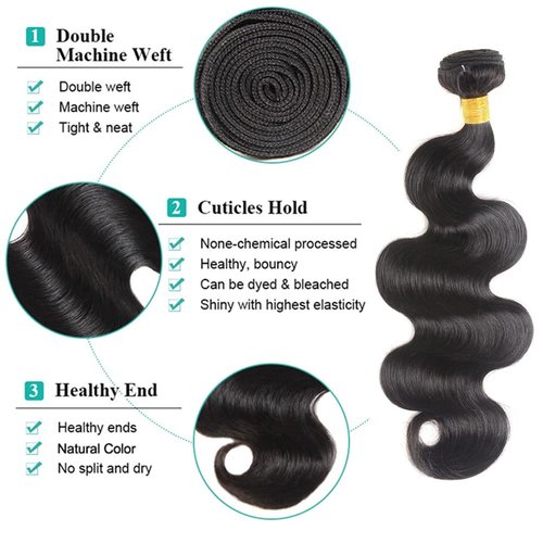 Human Hair Bundles Body Wave 1 Bundle 12A Unprocessed Brazilian Virgin Human Hair Body Wave Bundles 100G Natural Black Hair Extensions